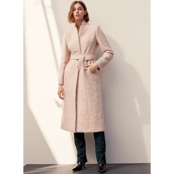 1-01 BABATON Markosian Coat Mohair Wool Midi Myth Cream Aritzia - Picture 3 of 16